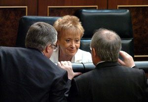María Teresa Fernández de la Vega durante el pleno en el que se han votado las enmiendas a la LPI María Teresa Fernández de la Vega durante el pleno en el que se han votado las enmiendas a la LPI