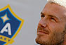 David Beckham en la presentación de Los Angeles Galaxy.