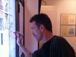 Calpurnio dibujando en la galería etHall Calpurnio dibujando en la galería etHall