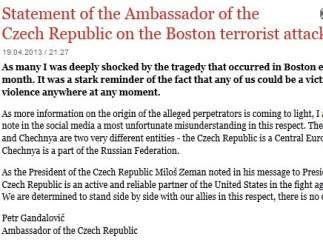 Comunicado del embajador de República Checa