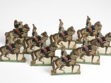 Cut out Prussian Cuirassier mounted soldiers 1870