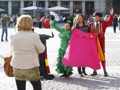 Turistas en la Plaza Mayor