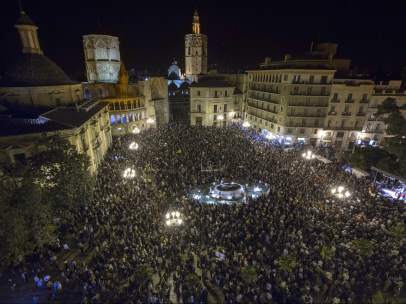 Manifestación contra el cierre de Canal Nou