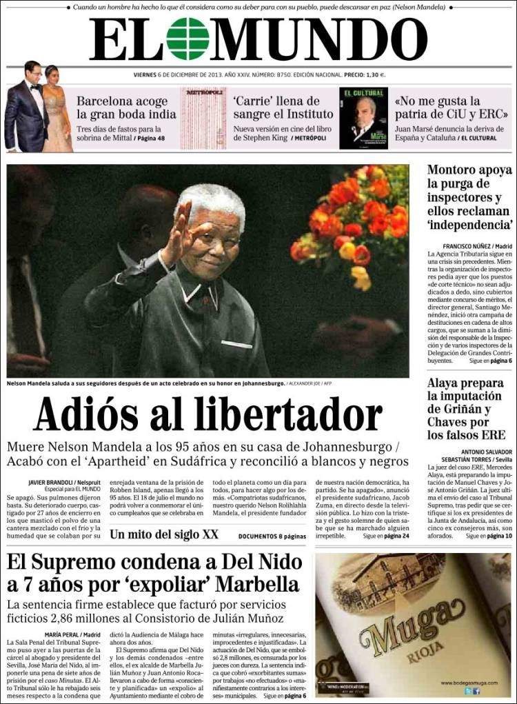 Fotos La Muerte De Mandela En Las Portadas Im Genes