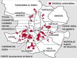 Mapa de barrios vulnerables de Madrid Mapa de barrios vulnerables de Madrid