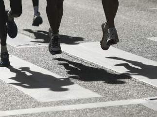 Corredores en un maratón