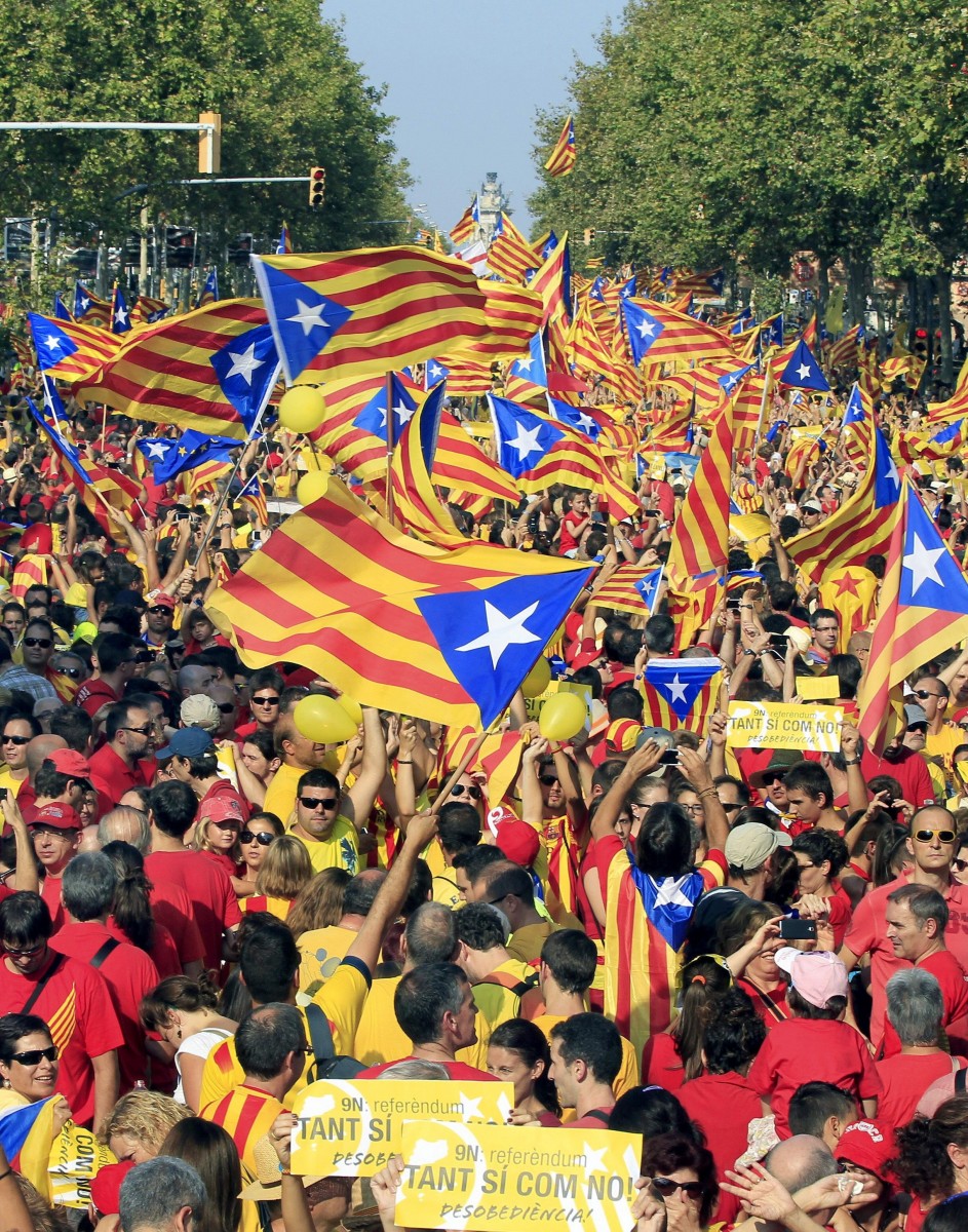Manifestación por la independencia en Cataluña
