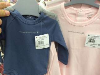 Ropa infantil sexista en el Hipercor