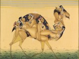 A camel whose body is composed of copulating humans