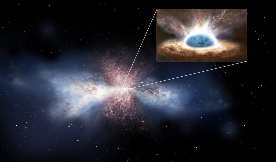 Resultado de imagen de Imagen de un agujero negro en el nÃºcleo de una galaxia arrasando otra prÃ³xima- NASA