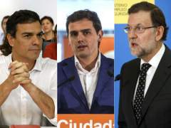 Pedro Sánchez, Albert Rivera y Mariano Rajoy