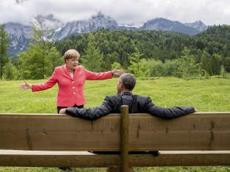 Ángela Merkel y Barack Obama