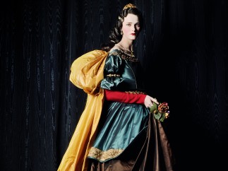 MICHAEL THOMPSON - Carmen as Zurbarán's Santa Isabel, 2000, Model: Carmen Kass