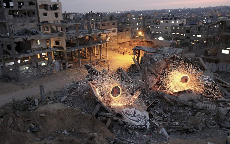 Fuegos artificiales en Gaza