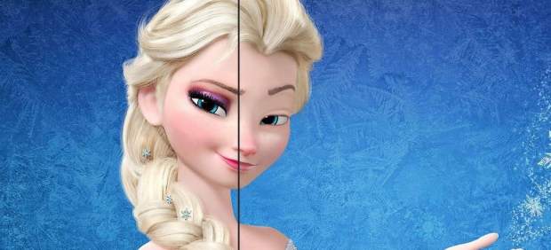 Elsa, sin maquillaje