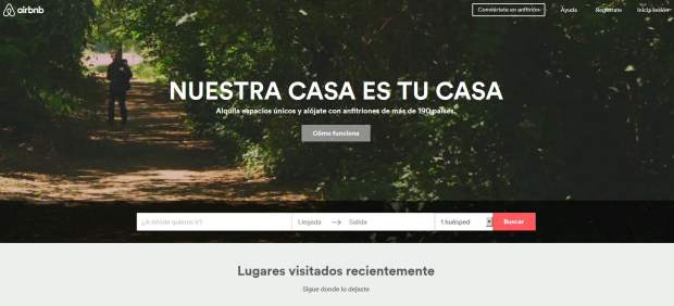 Portada web airbnb