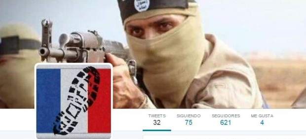 Perfíl de Twitter de un yihadista
