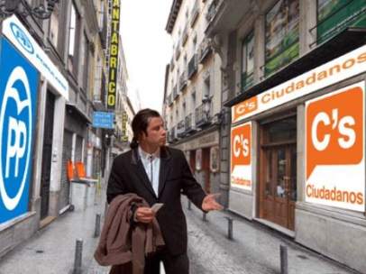 Meme de John Travolta de PP y Ciudadanos