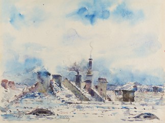 Moritz Müller - Dächer im Winter / Rooftops in the Winter, 1944
