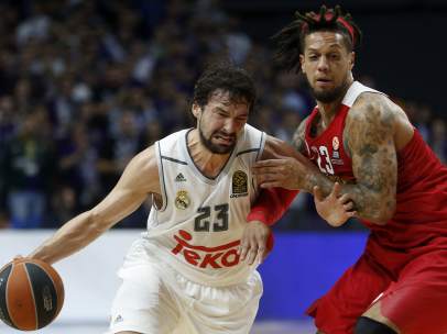 Llull y Hackett en el Madrid - Olympiacos