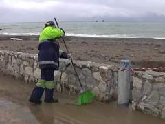 Desperfectos en las playas tras el temporal.