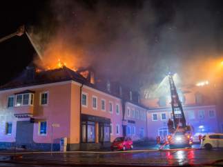 Incendio en un albergue de refugiados