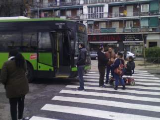 El Langui parando un autobús