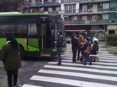 El Langui parando un autobús