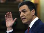 Pedro Sánchez, en un momento de la sesión de investidura Pedro Sánchez, en un momento de la sesión de investidura