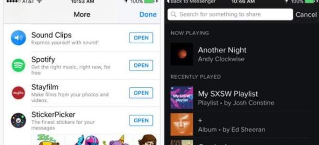 Facebook Messenger añade música: ahora se pueden compartir canciones de Spotify