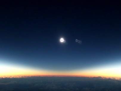 Eclipse a bordo de un avión