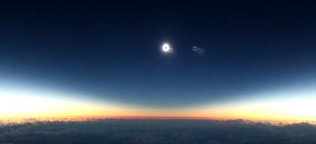 Eclipse a bordo de un avión