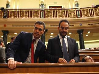 Pedro Sánchez y Antonio Hernando