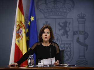 Soraya Sáenz de Santamaría tras el Consejo de Ministros
