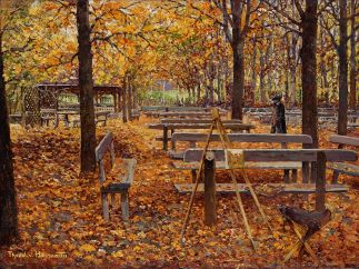 'Biergarten in Dachau', um 1892