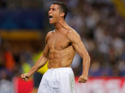 Cristiano celebra el gol de la victoria
