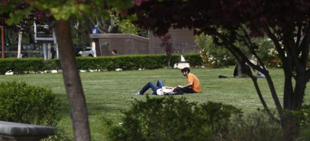 Jóvenes en una zona verde