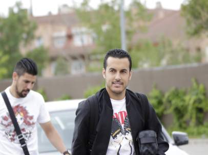 Pedro Rodríguez en la llegada a la concentración de la selección de fútbol