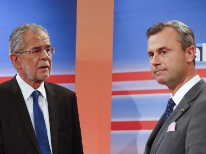 Los presidenciables de Austria, Alexander Van der Bellen y Norbert Hofer