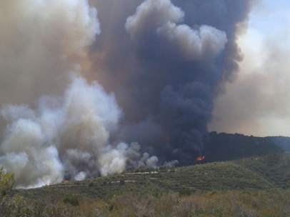 Imagen aérea del incendio de Jávaea y Benitatxell