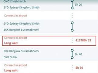 Vuelo barato con una escala de 47 años