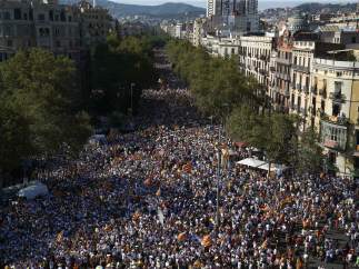 Barcelona, abarrotada en la Diada