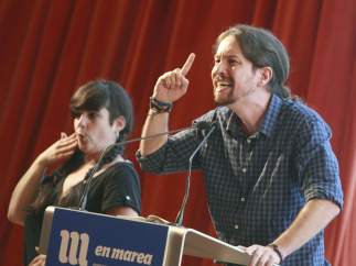 Pablo Iglesias, durante un mitin en Galicia.