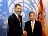 El Rey Felipe con Ban Ki-moon, en la ONU, el 20 de septiembre de 2016. El Rey Felipe con Ban Ki-moon, en la ONU, el 20 de septiembre de 2016.