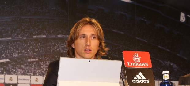 Luka Modric en rueda de prensa Luka Modric en rueda de prensa