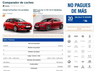 Comparador de coches de 20MINUTOS.ES