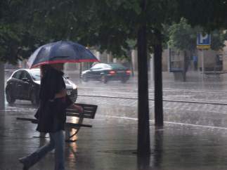Lluvia en Zaragoza.