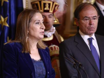 Ana Pastor y Pío García-Escudero en la recepción del Día de la Constitución