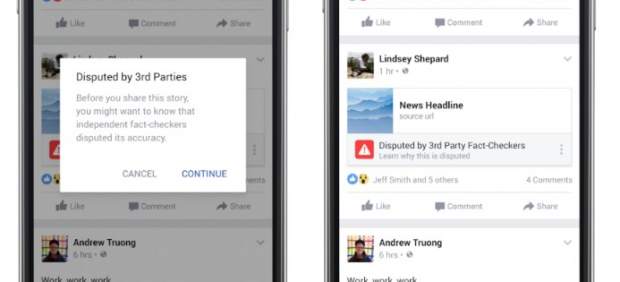 Facebook alertar sobre posibles noticias falsas