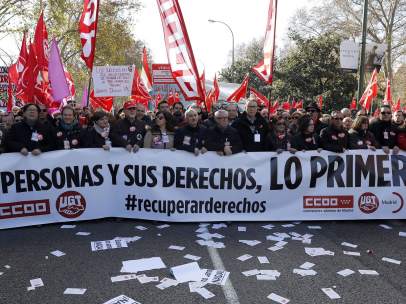 Manifestación de los sindicatos en Madrid